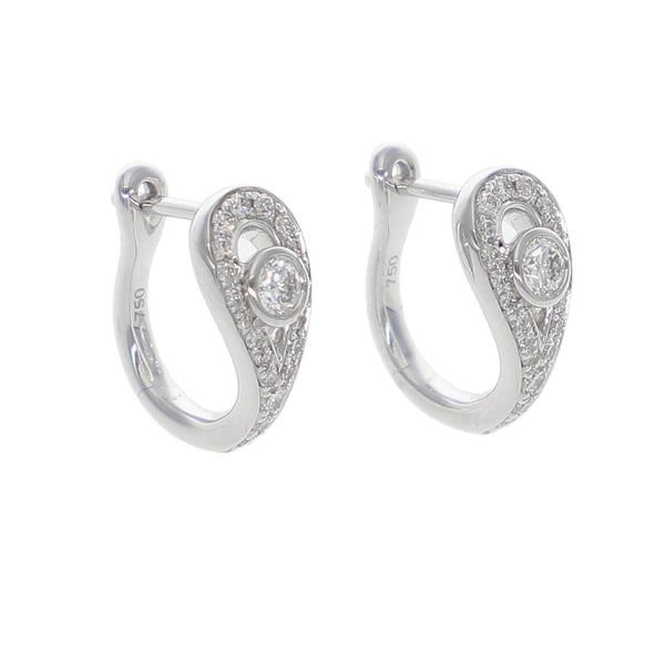 Aros Oro Blanco y Brillantes AR-14136