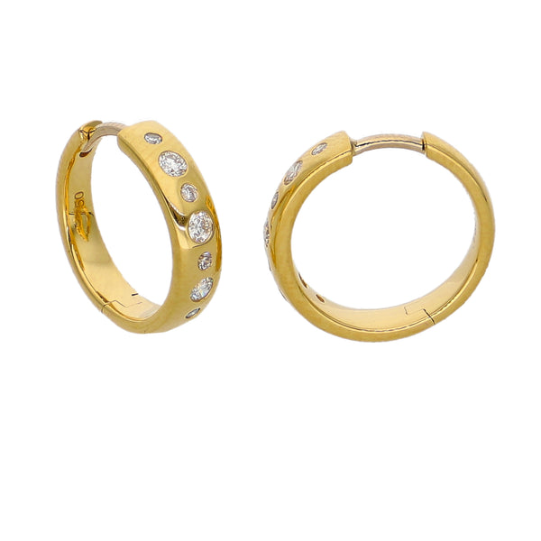 Aros Argolla Oro Amarillo y Brillantes AR-14139