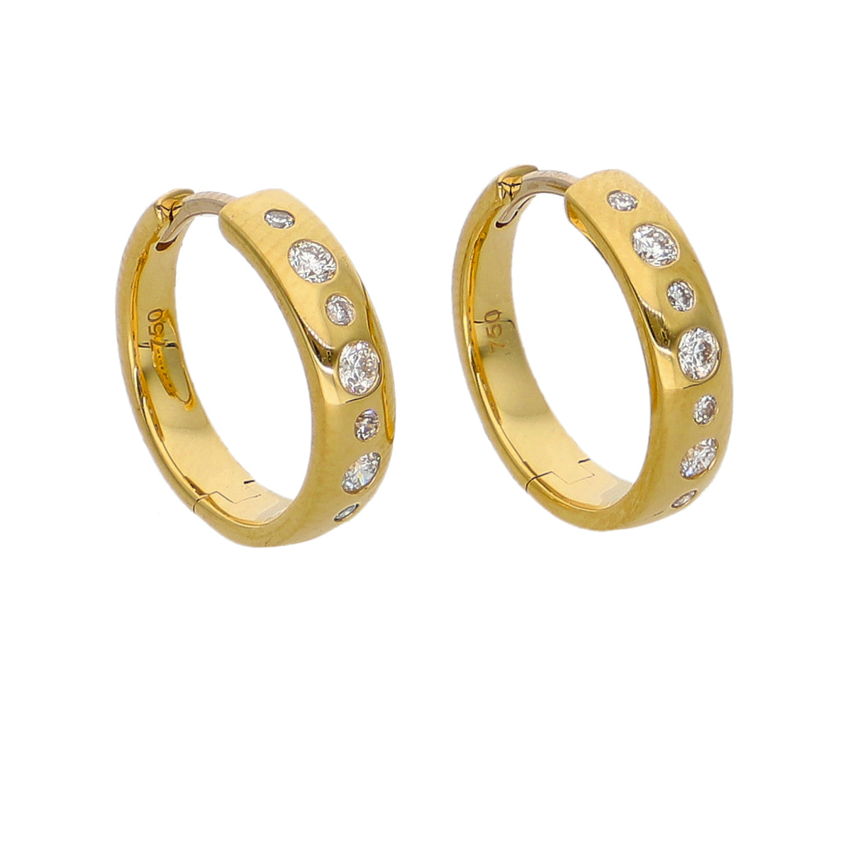 Aros Argolla Oro Amarillo y Brillantes AR-14139
