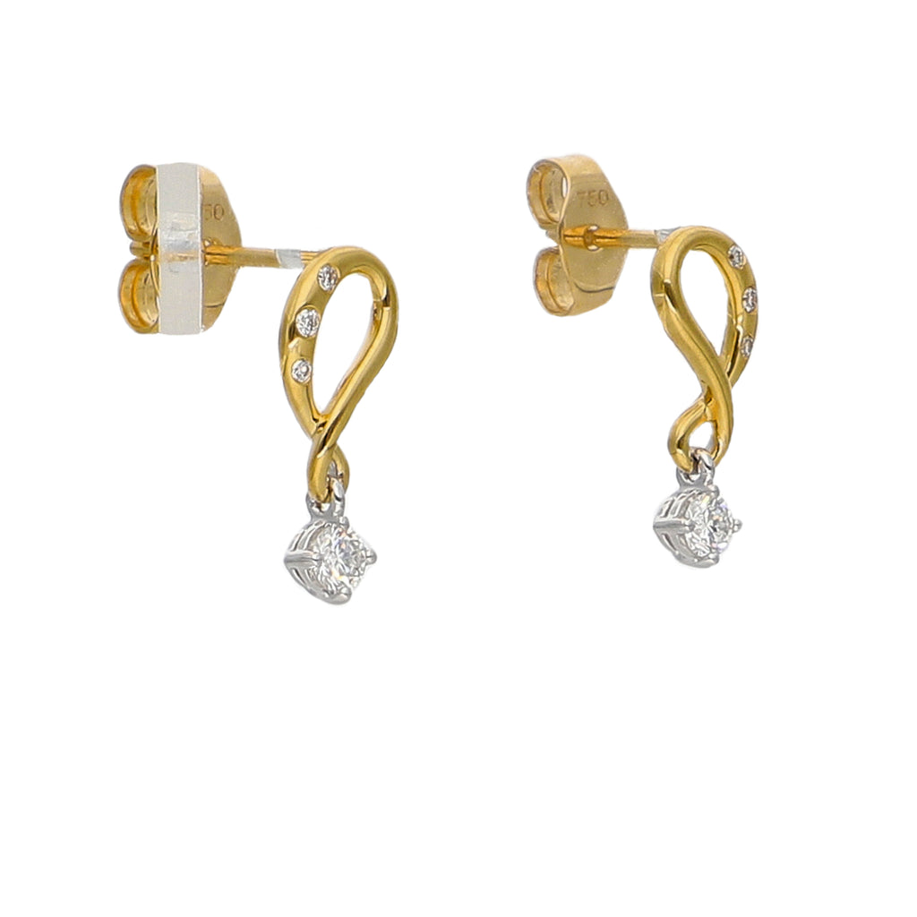 Aros Oro Amarillo y Brillantes AR-14140