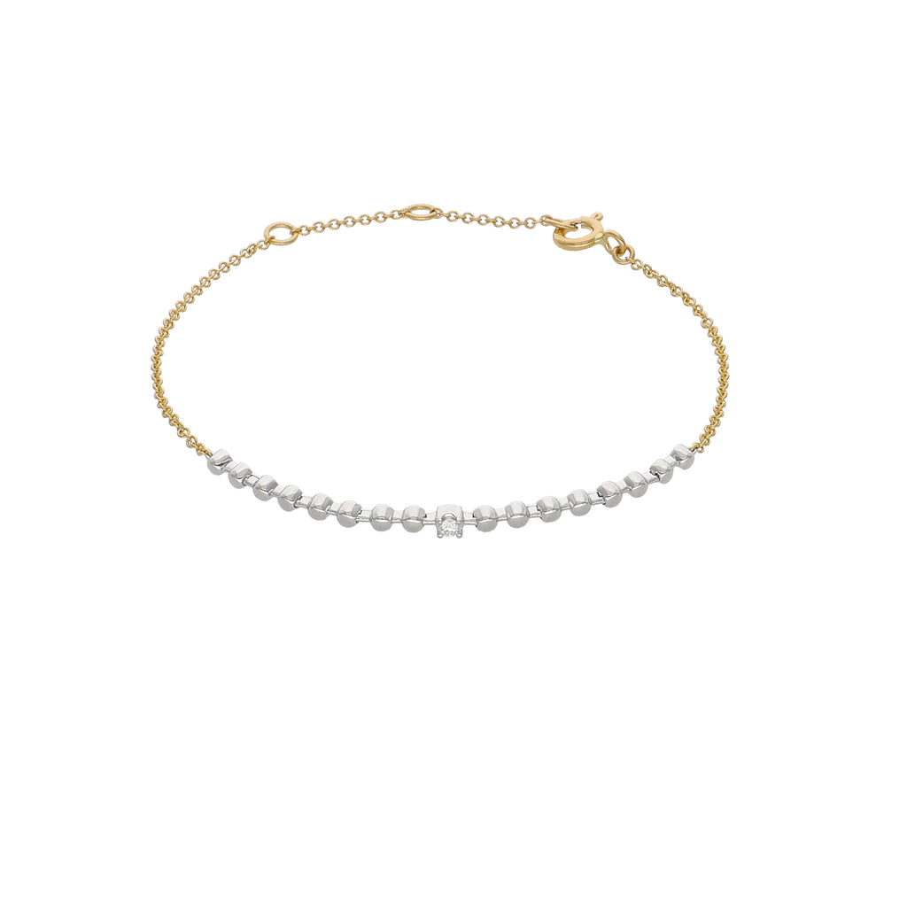 Pulsera Oro Blanco, Amarillo y Brillantes PU-14164