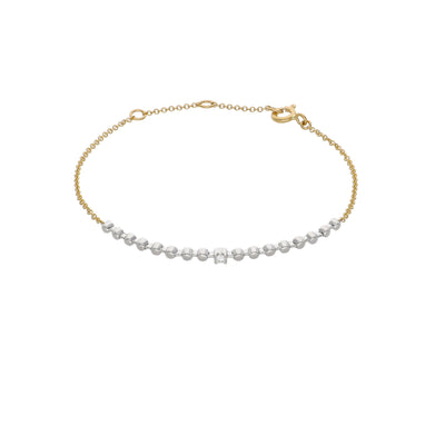 Pulsera Oro Blanco, Amarillo y Brillantes PU-14164