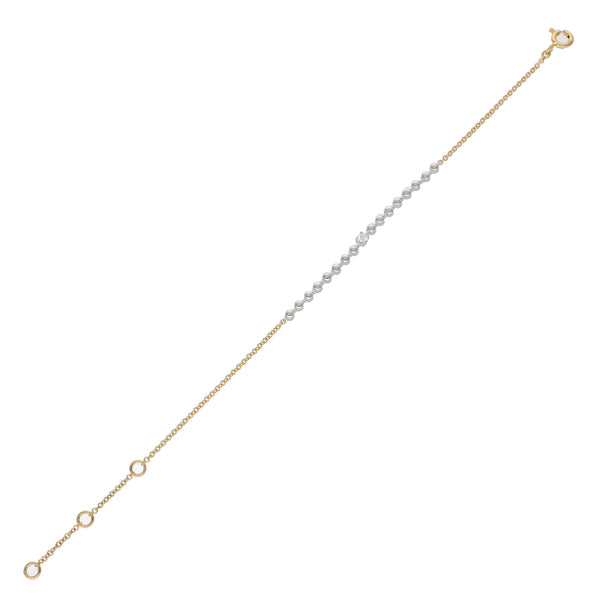 Pulsera Oro Blanco, Amarillo y Brillantes PU-14164