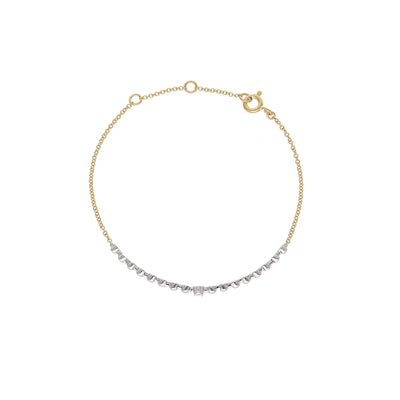 Pulsera Oro Blanco, Amarillo y Brillantes PU-14164