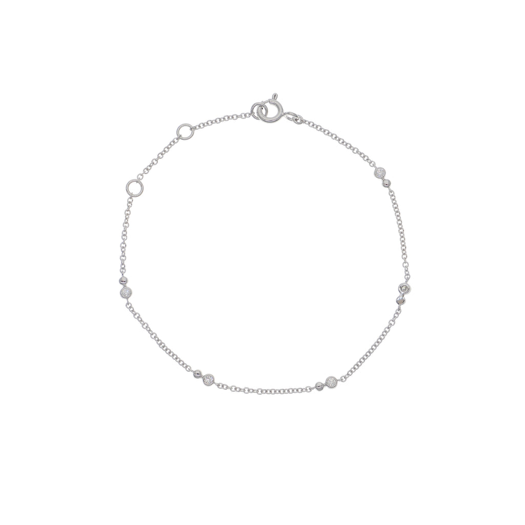 Pulsera Oro Blanco y Brillantes PU-14165