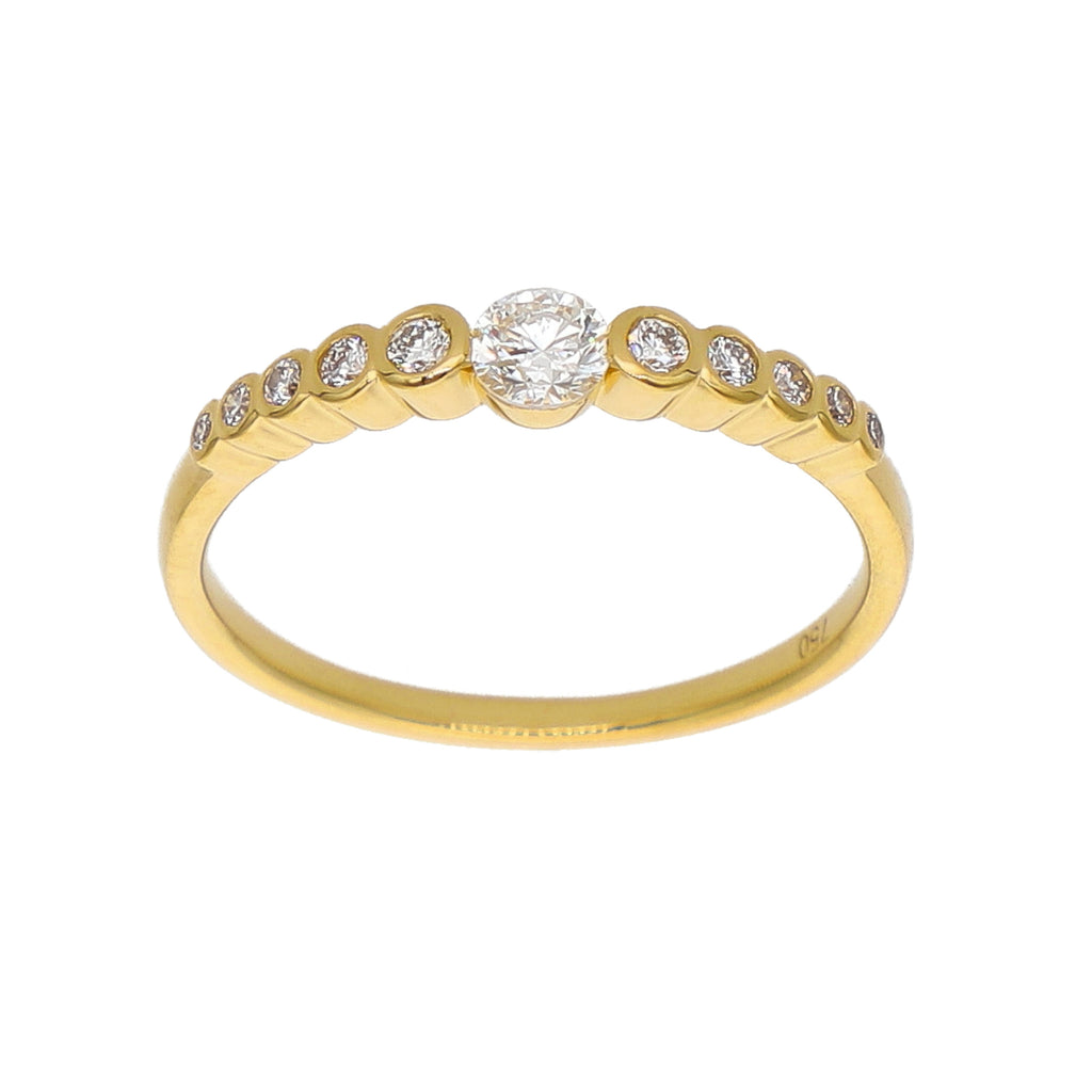 Anillo Oro Amarillo y Brillantes AN-14170