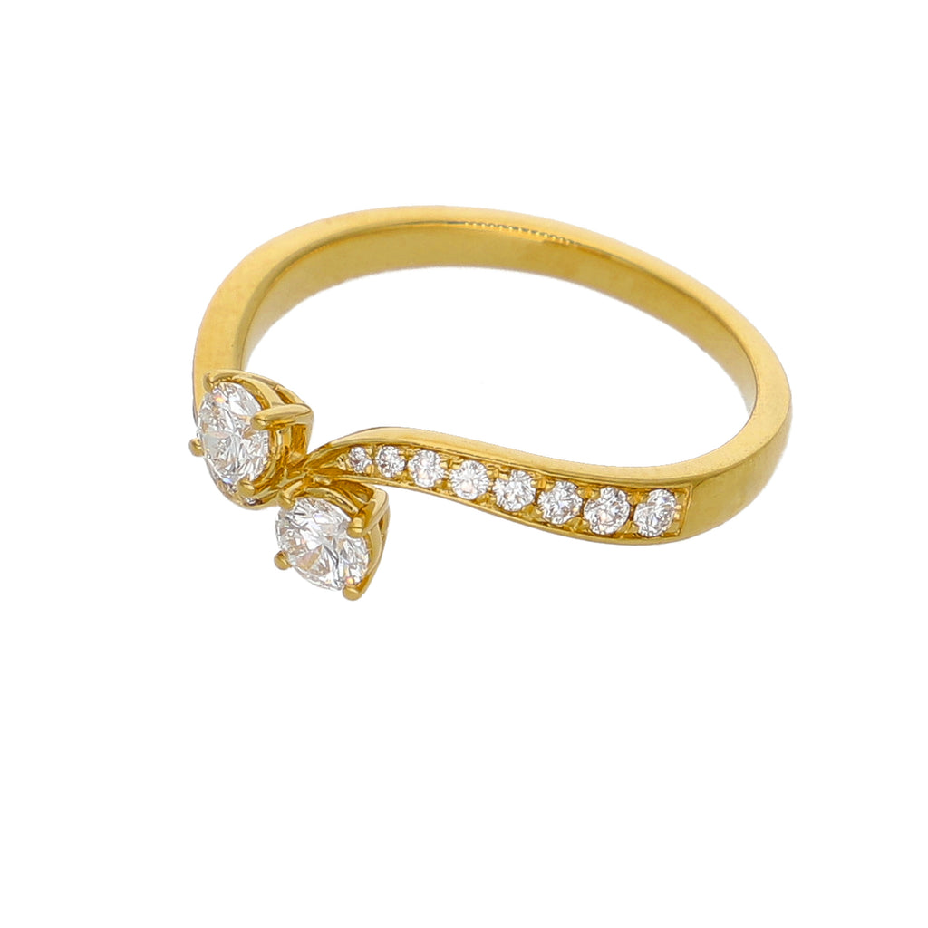 Anillo Oro Amarillo y Brillantes Tu y Yo AN-14173