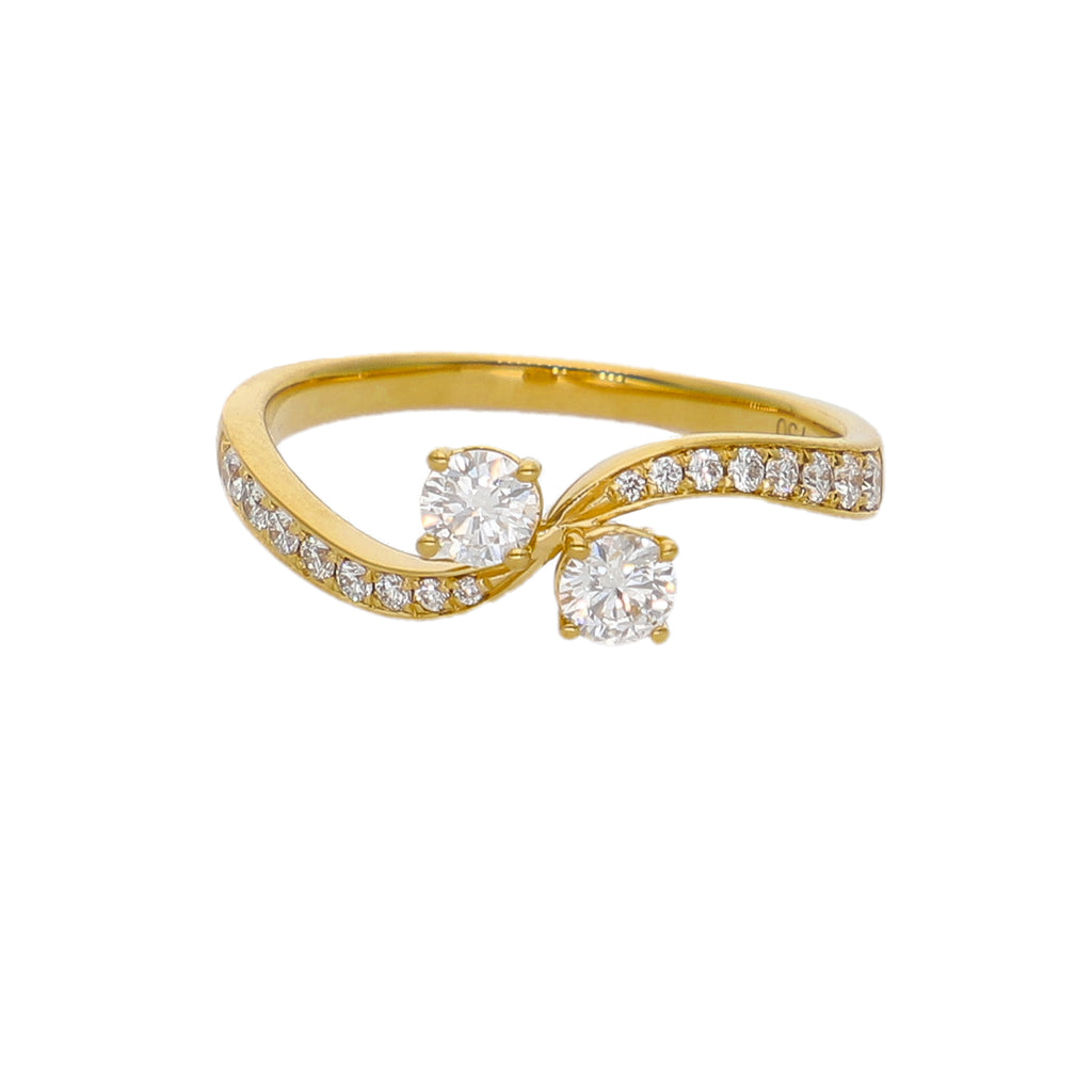 Anillo Oro Amarillo y Brillantes Tu y Yo AN-14173