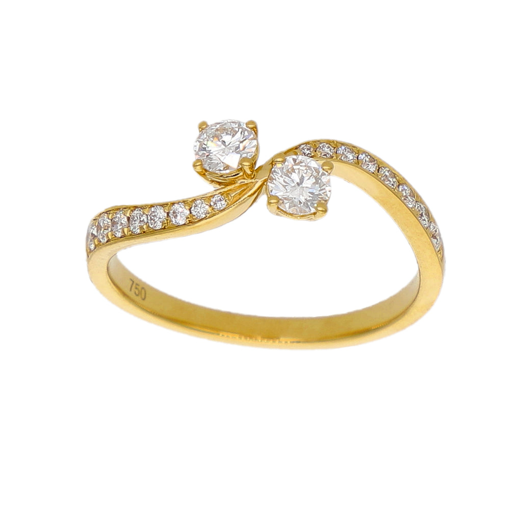 Anillo Oro Amarillo y Brillantes Tu y Yo AN-14173