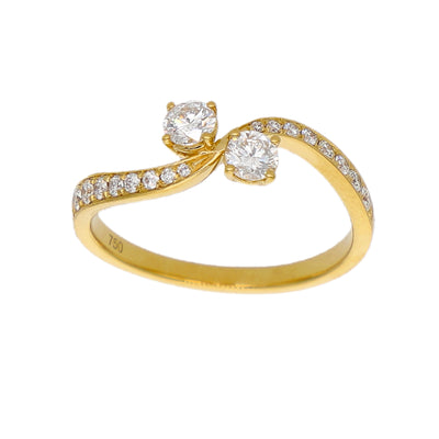 Anillo Oro Amarillo y Brillantes Tu y Yo AN-14173