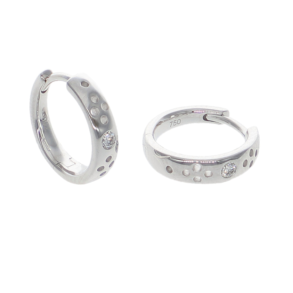 Aros Oro Blanco y Brillantes AR-14185