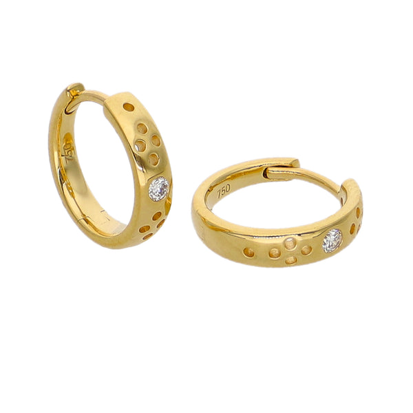 Aros Argolla Oro Amarillo y Brillantes AR-14186