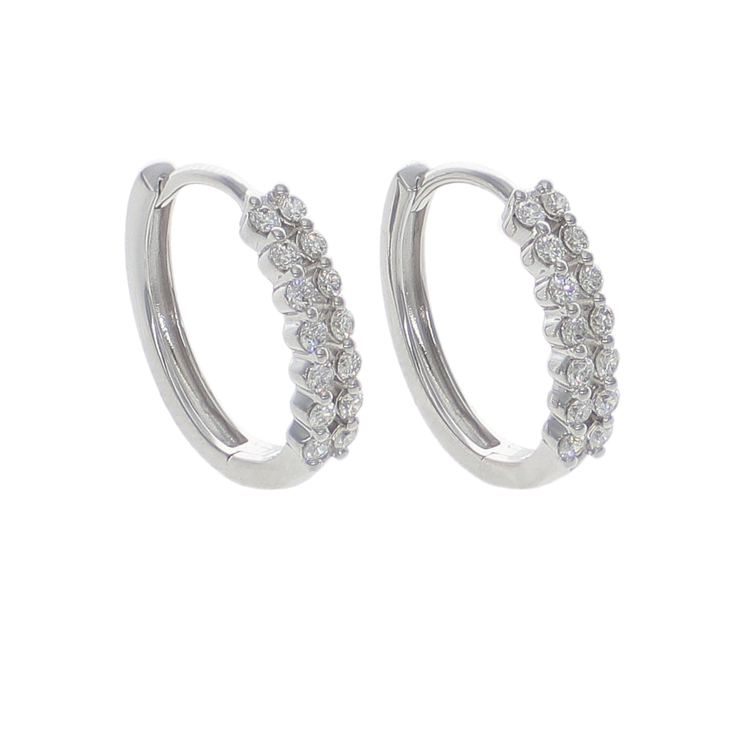 Aros Oro Blanco y Brillantes AR-14187