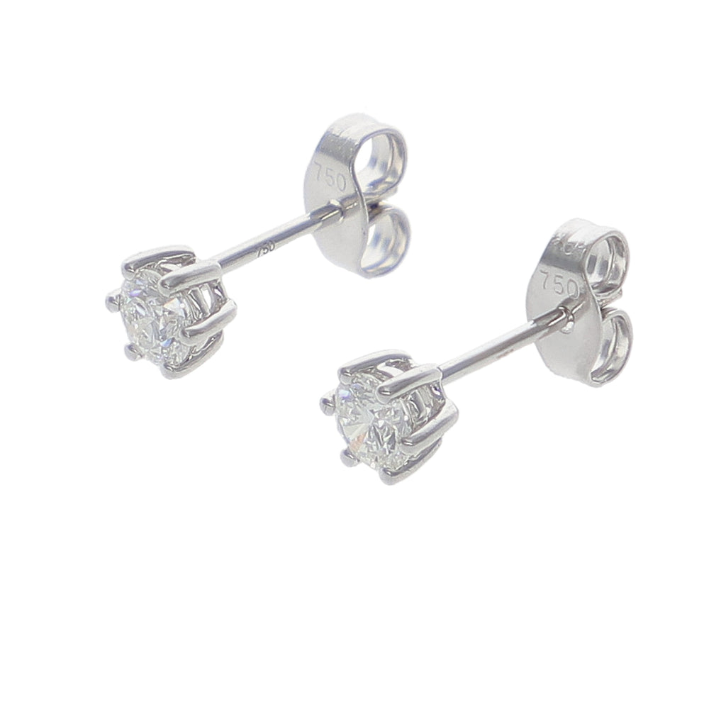 Aros Oro Blanco y Brillantes AR-14189