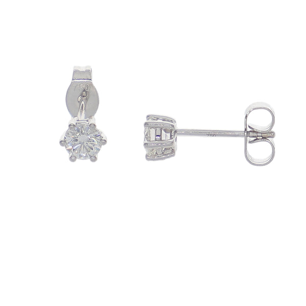 Aros Oro Blanco y Brillantes AR-14189