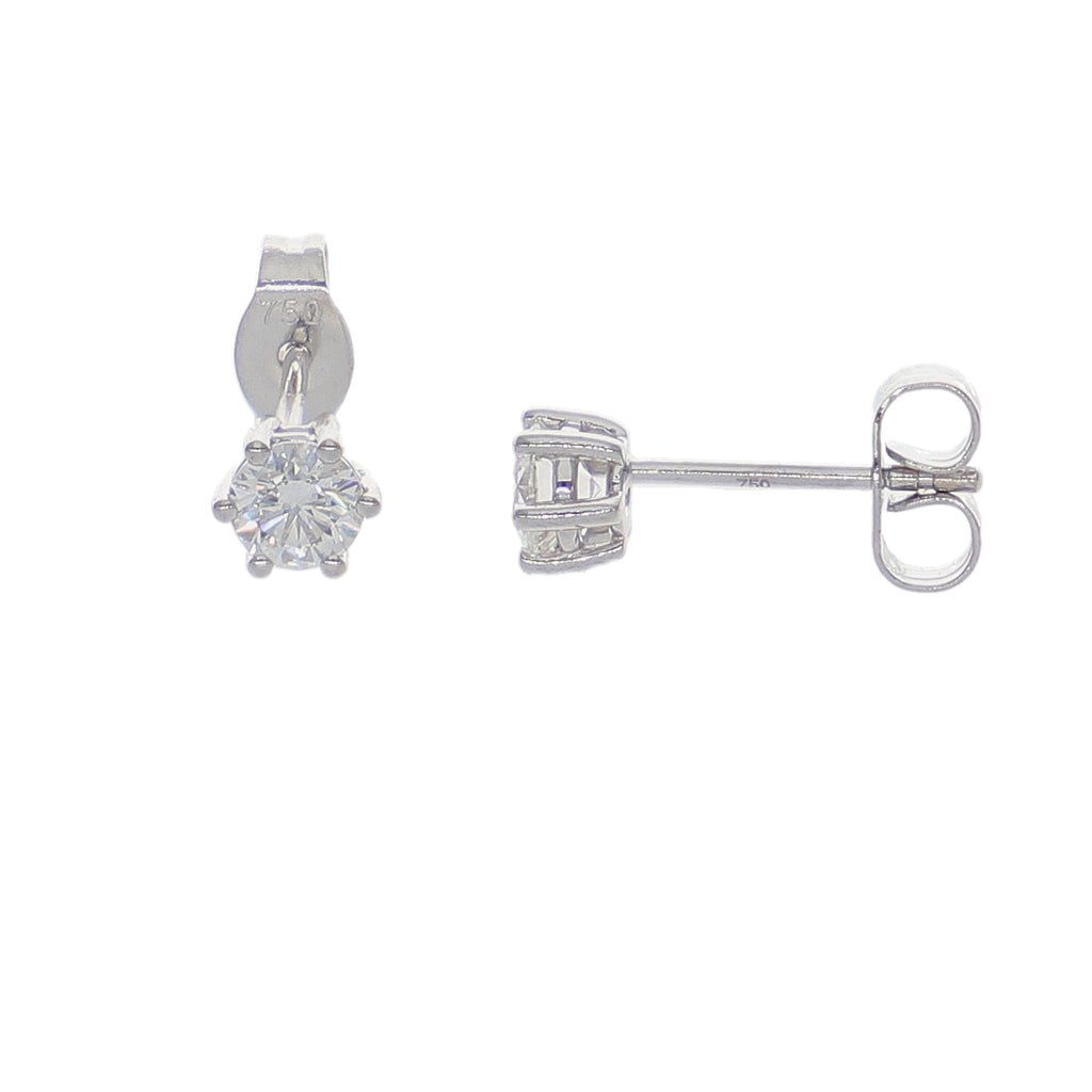 Aros Oro Blanco y Brillantes AR-14189