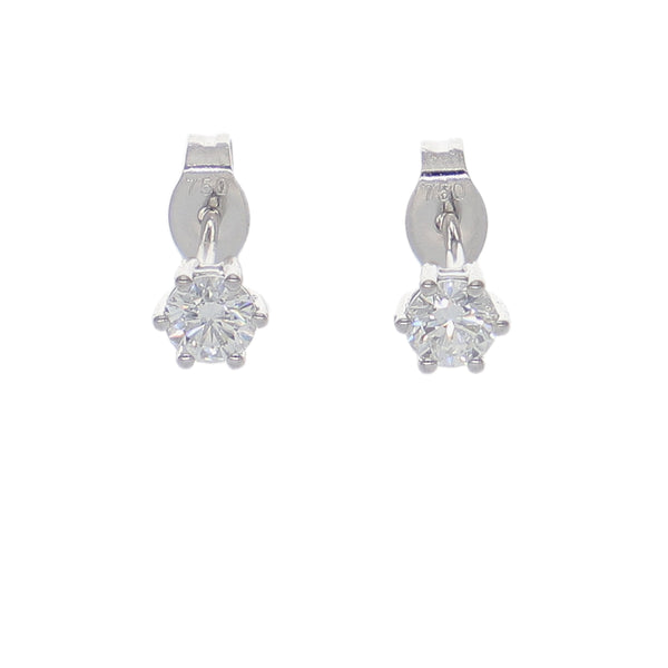 Aros Oro Blanco y Brillantes AR-14189