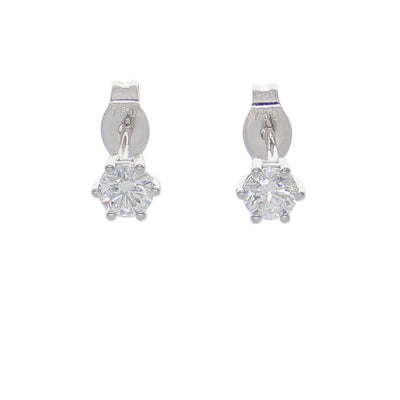 Aros Oro Blanco y Brillantes AR-14189