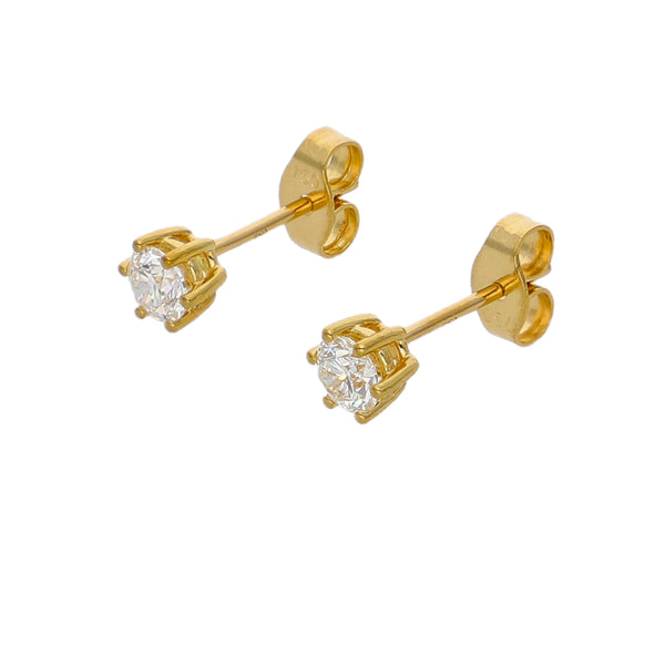 Aros Oro Amarillo y Brillantes AR-14194