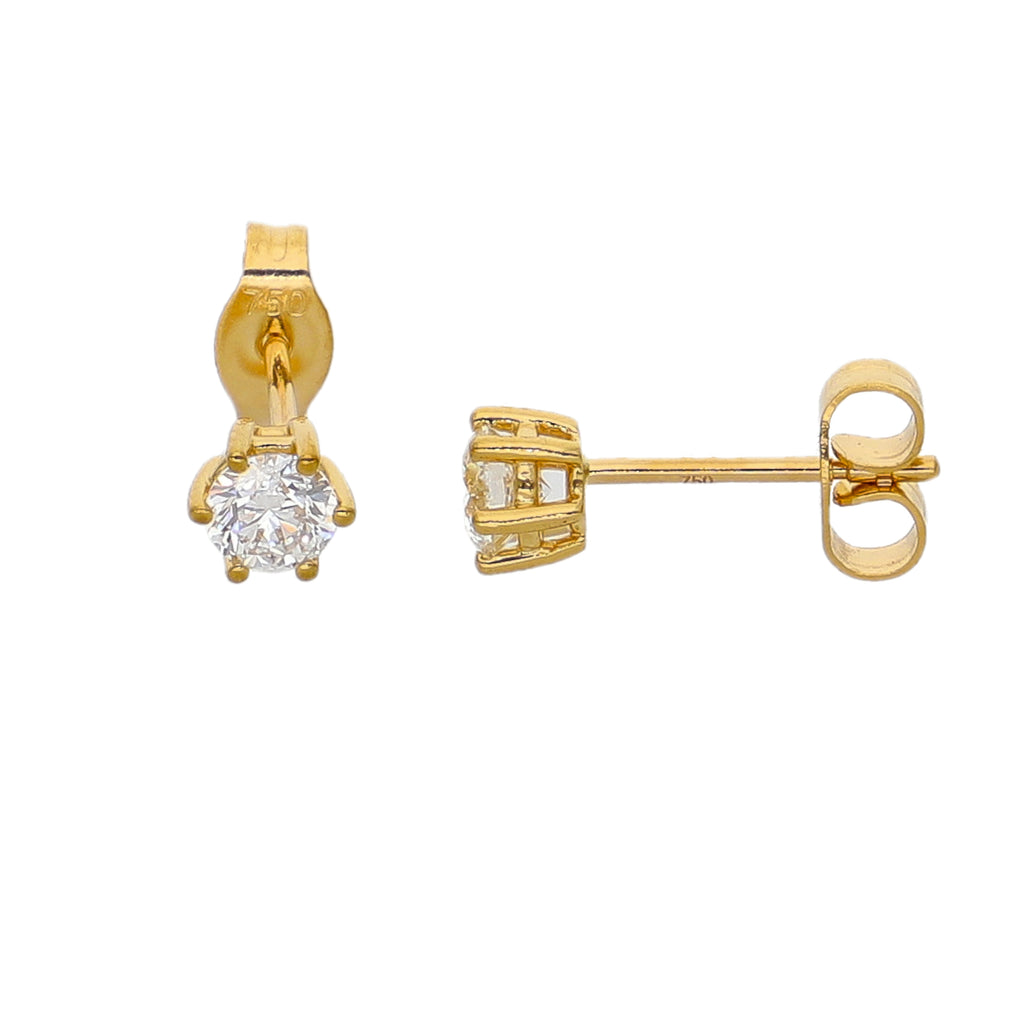 Aros Oro Amarillo y Brillantes AR-14202