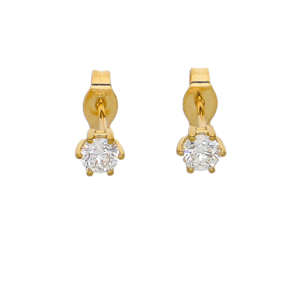 Aros Oro Amarillo y Brillantes AR-14196