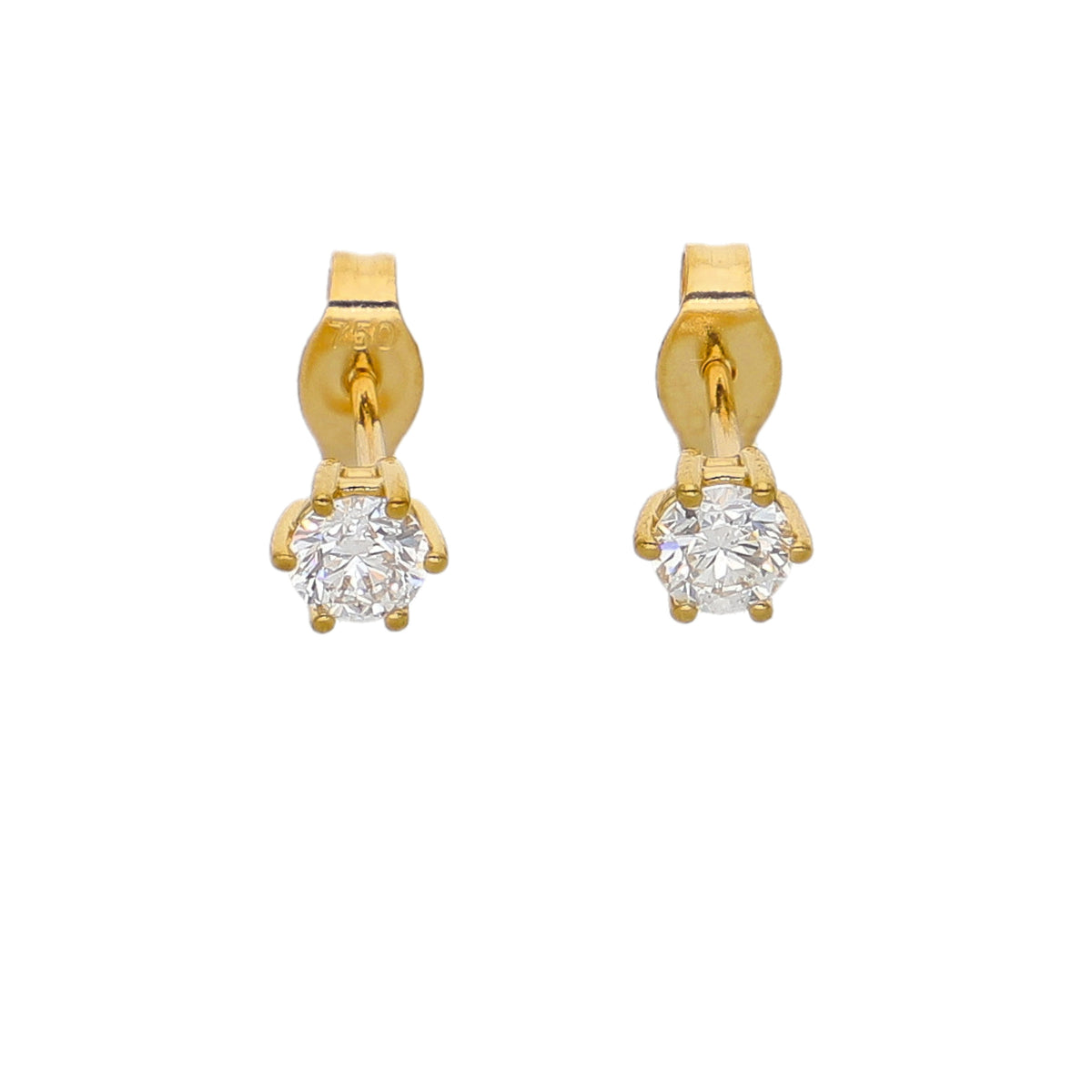 Aros Oro Amarillo y Brillantes AR-14192