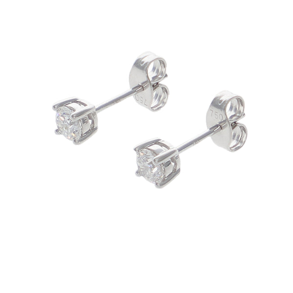 Aros Oro Blanco y Brillantes AR-14197