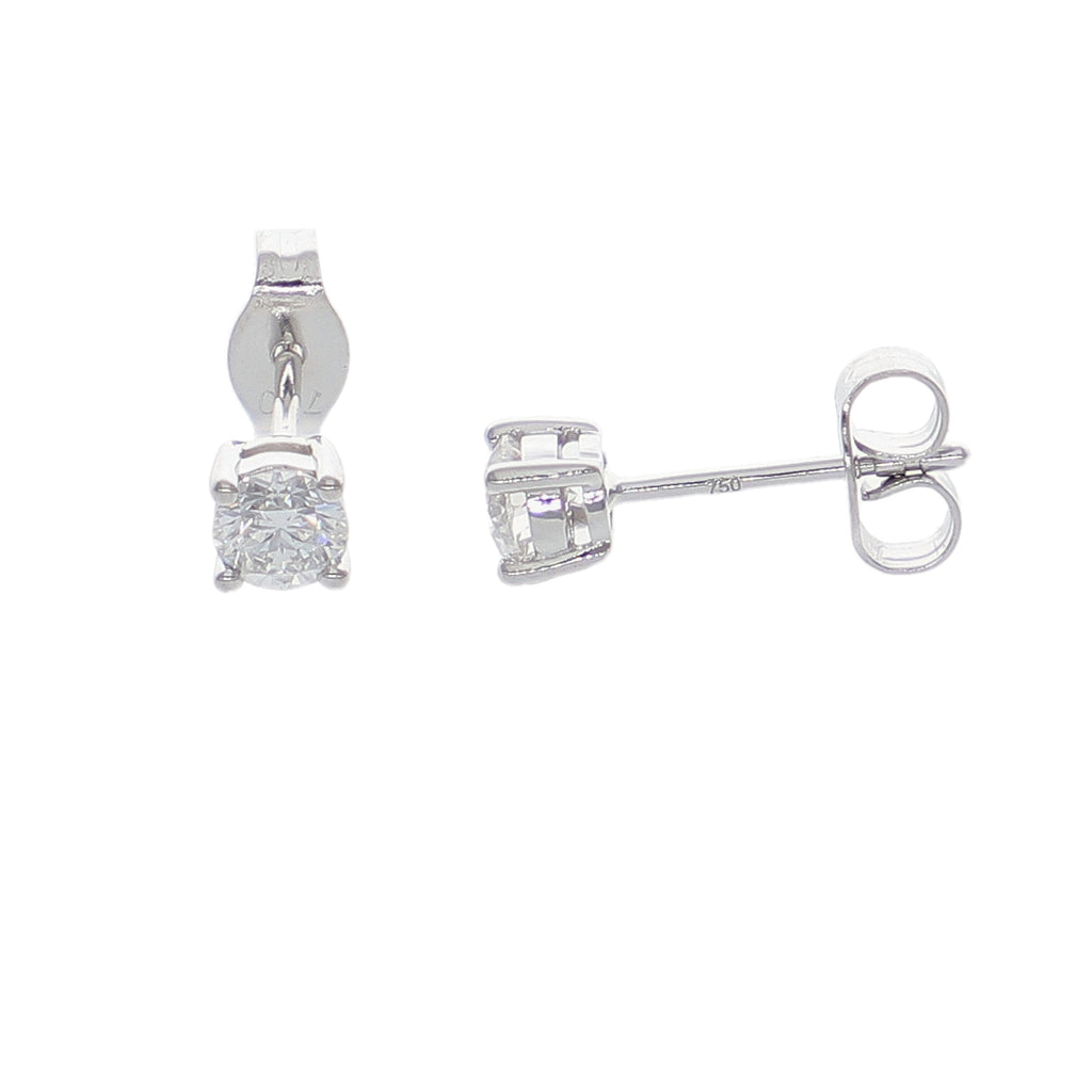 Aros Oro Blanco y Brillantes AR-14203