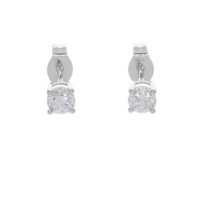 Aros Oro Blanco y Brillantes AR-14201