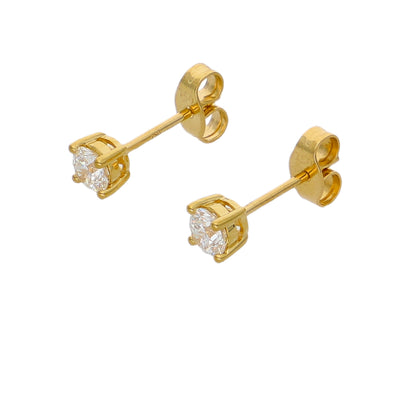 Aros Oro Amarillo y Brillantes AR-14204