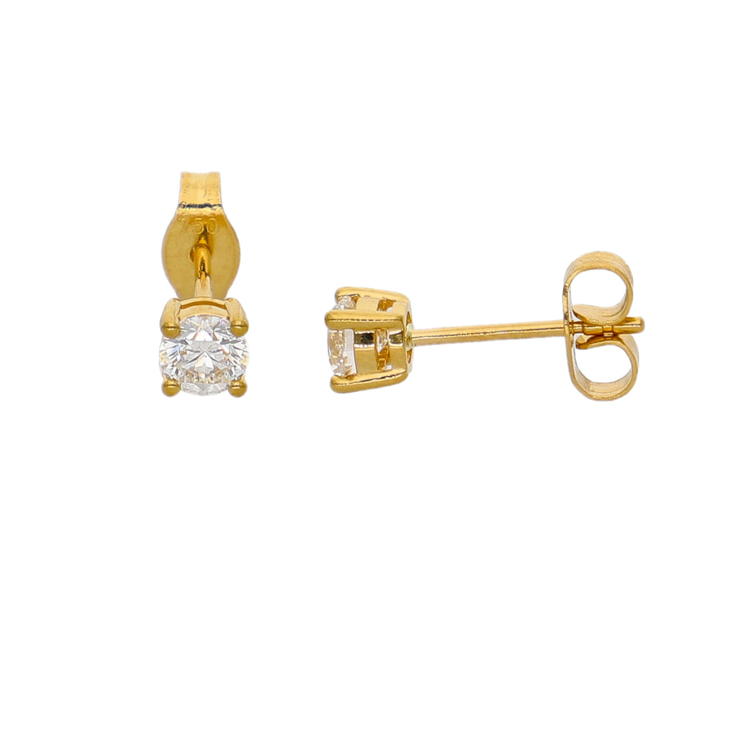 Aros Oro Amarillo y Brillantes AR-14200