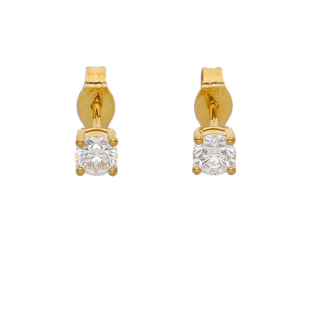 Aros Oro Amarillo y Brillantes AR-14204