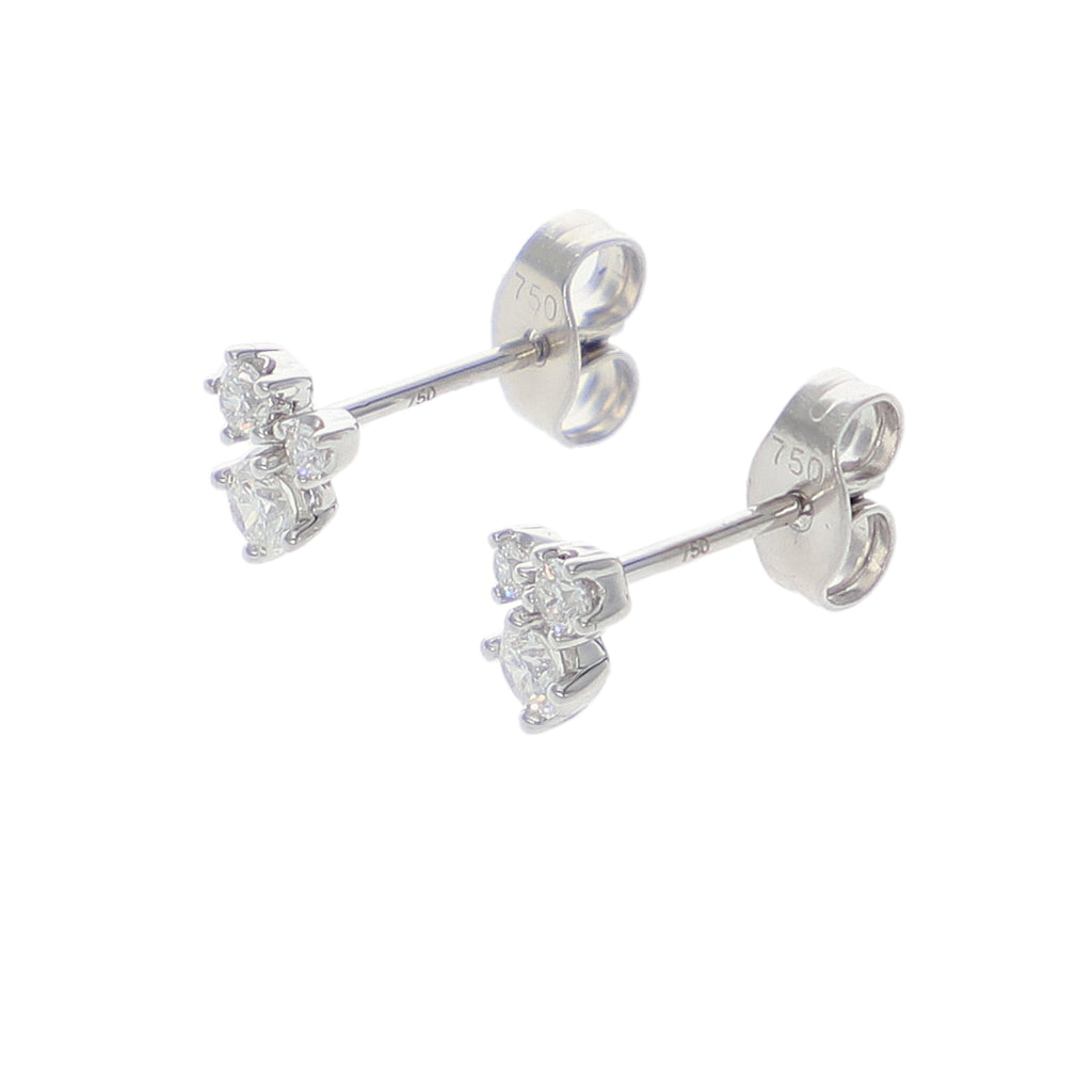 Aros Oro Blanco y Brillantes AR-14205