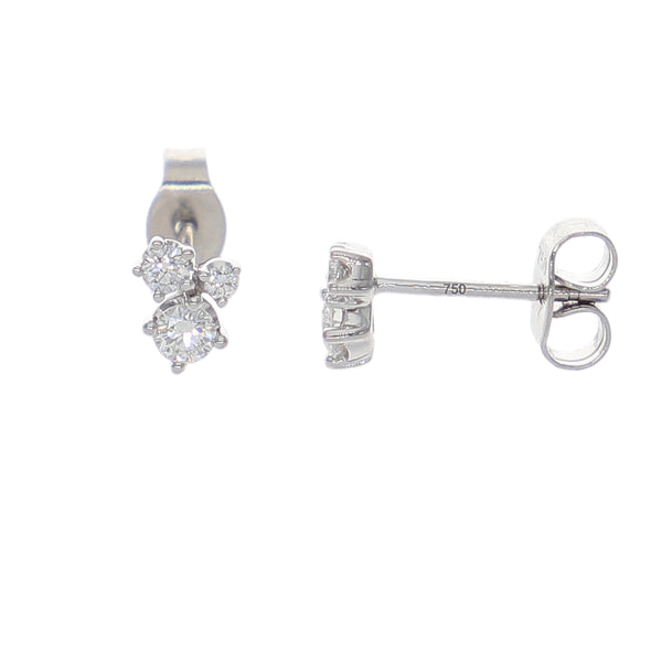 Aros Oro Blanco y Brillantes AR-14205