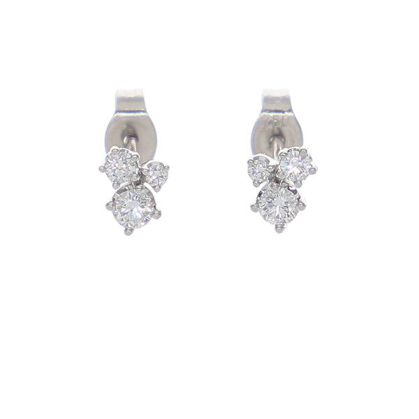 Aros Oro Blanco y Brillantes AR-14205