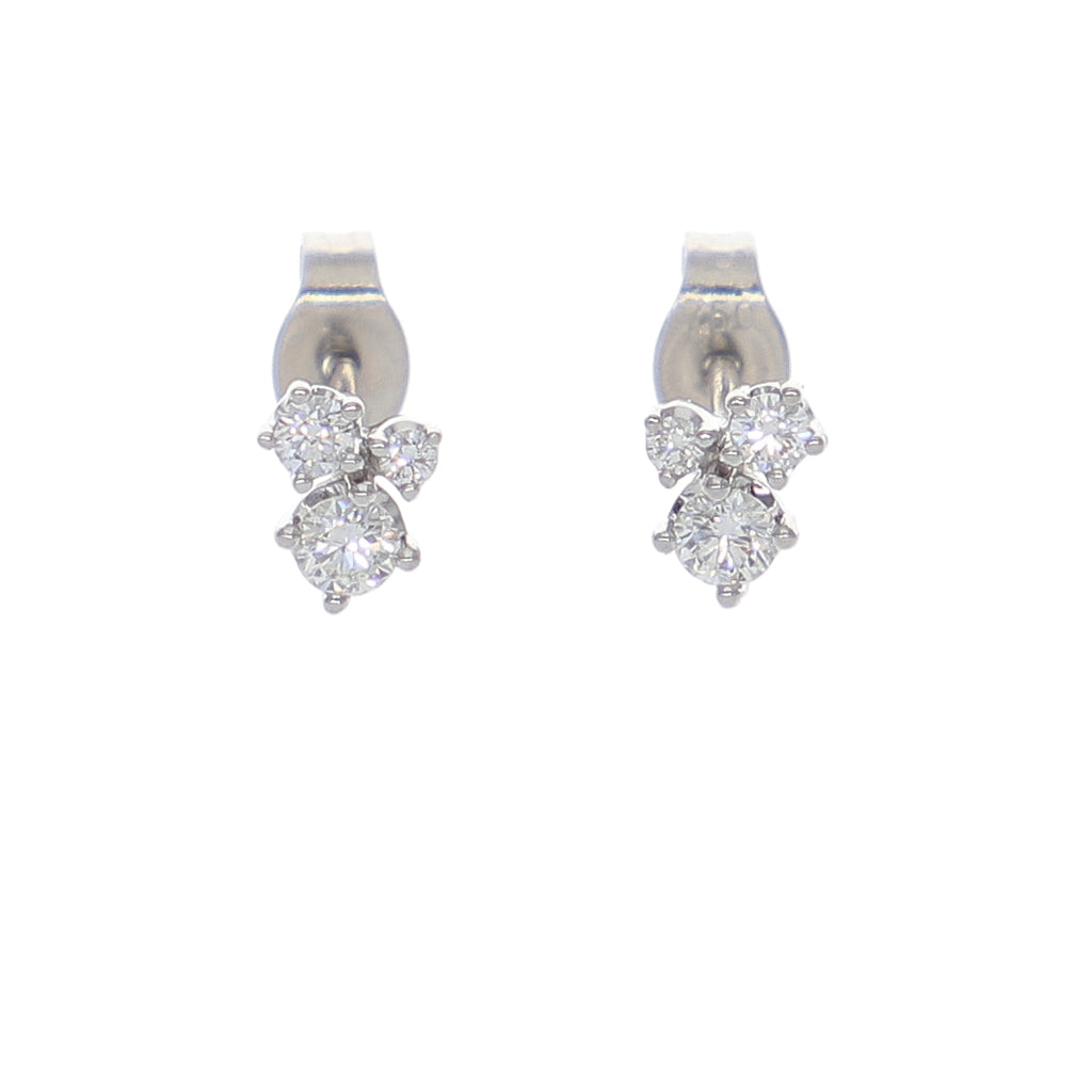 Aros Oro Blanco y Brillantes AR-14205