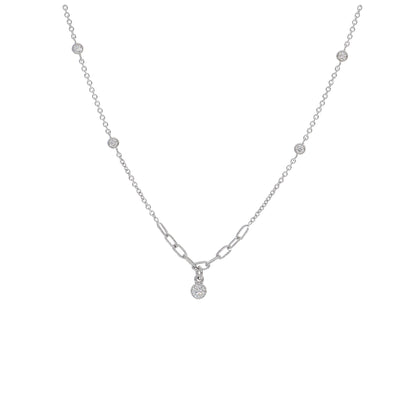 Collar Oro Blanco y Brillantes CO-14206