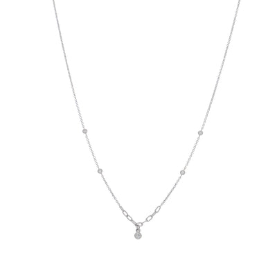 Collar Oro Blanco y Brillantes CO-14206