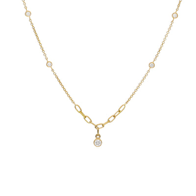 Collar Oro Amarillo y Brillantes CO-14207