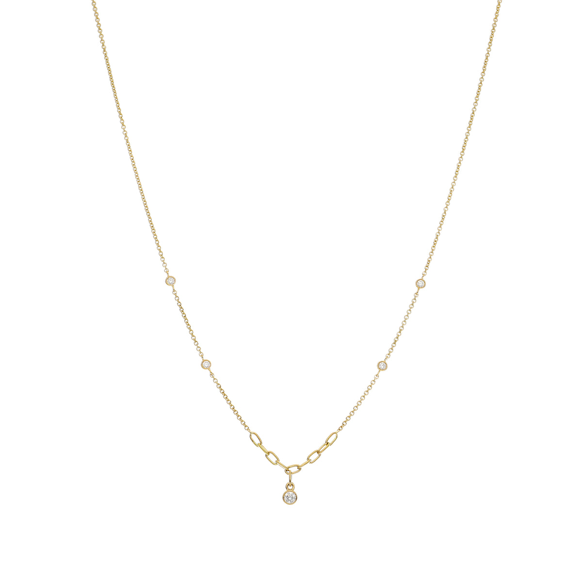 Collar Oro Amarillo y Brillantes CO-14207