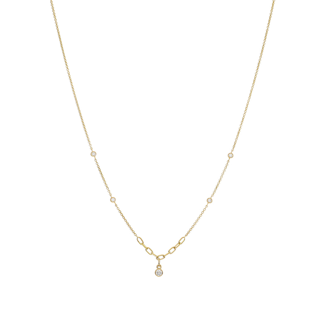 Collar Oro Amarillo y Brillantes CO-14207