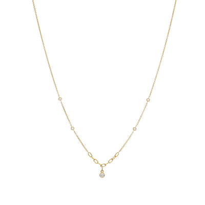 Collar Oro Amarillo y Brillantes CO-14207