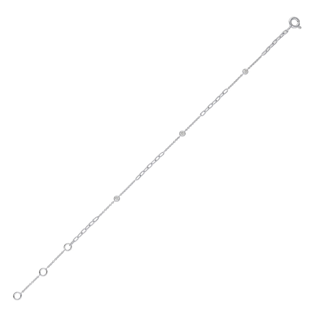 Pulsera Oro Blanco y Brillantes PU-14210