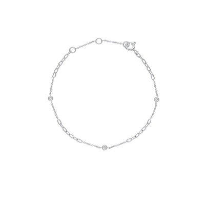 Pulsera Oro Blanco y Brillantes PU-14210