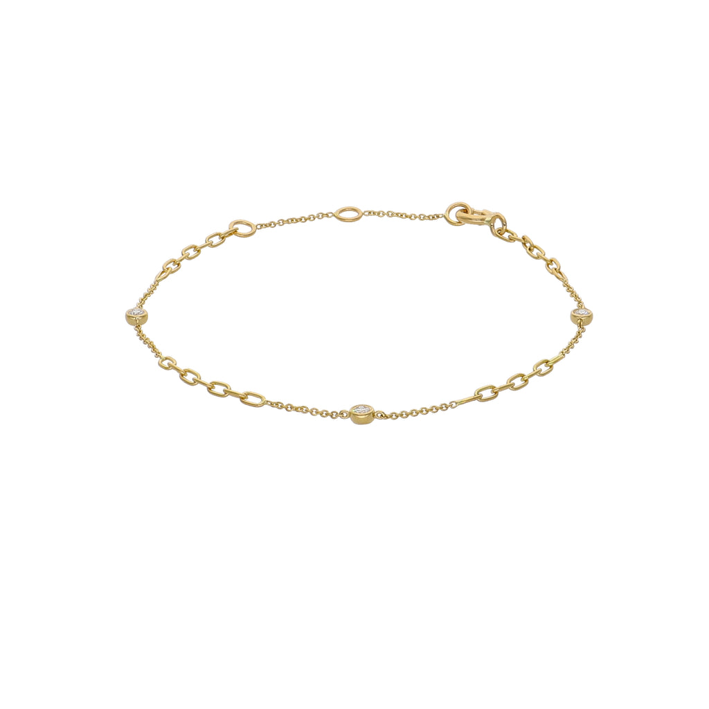 Pulsera Oro Amarillo y Brillantes PU-14211