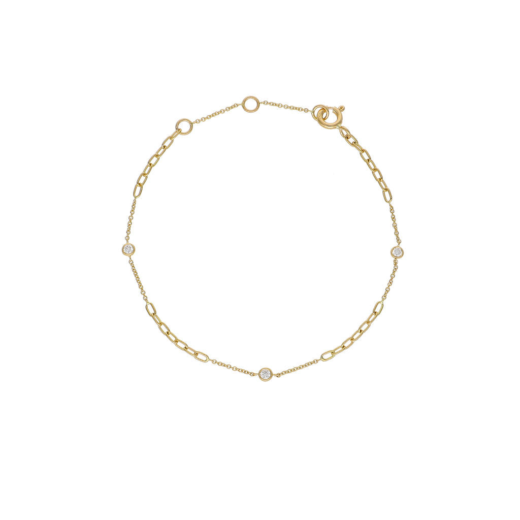 Pulsera Oro Amarillo y Brillantes PU-14211