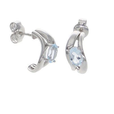 Aros Oro Blanco Topacio Azul AR-14220