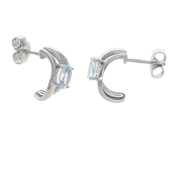 Aros Oro Blanco Topacio Azul AR-14220