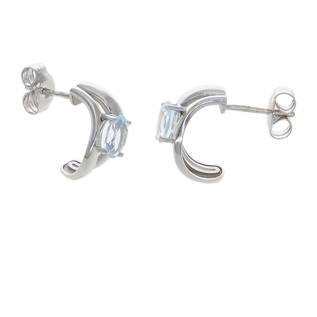 Aros Oro Blanco Topacio Azul AR-14220