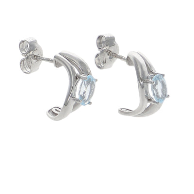 Aros Oro Blanco Topacio Azul AR-14220